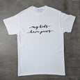 EMBROIDERED WHITE T-SHIRT MY KIDS HAVE PAWS