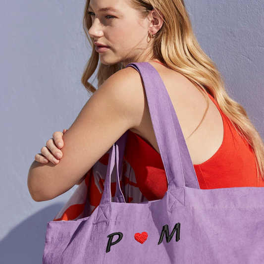 Personalised Initial Embroidery Tote Bag