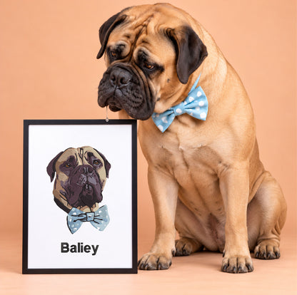 Personalised Pet Portrait Embroidery – Framed