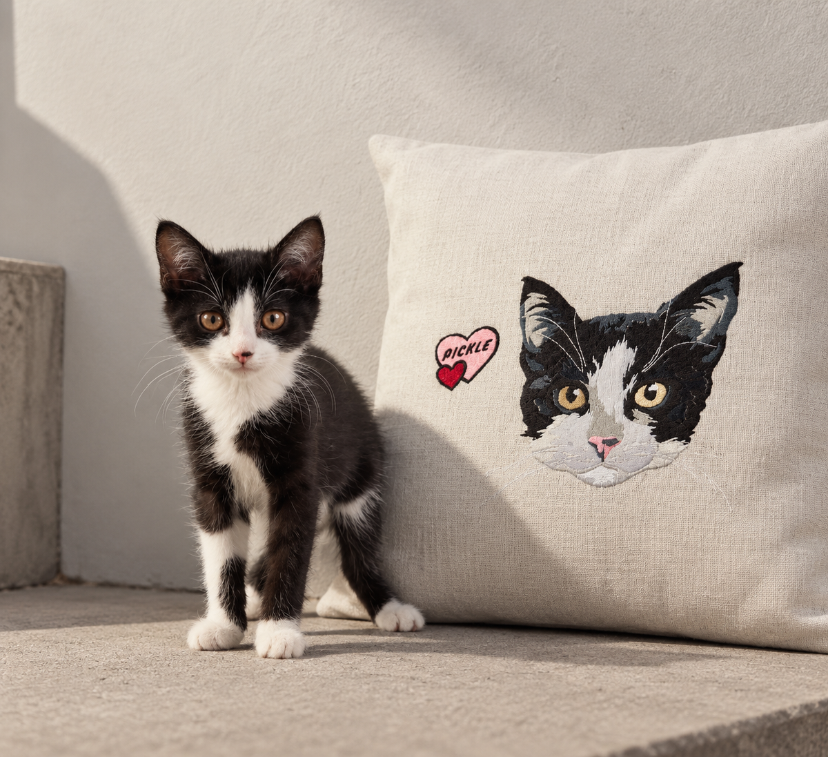 Personalised Pet Embroidered Cushion Cover