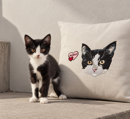 Personalised Pet Embroidered Cushion Cover