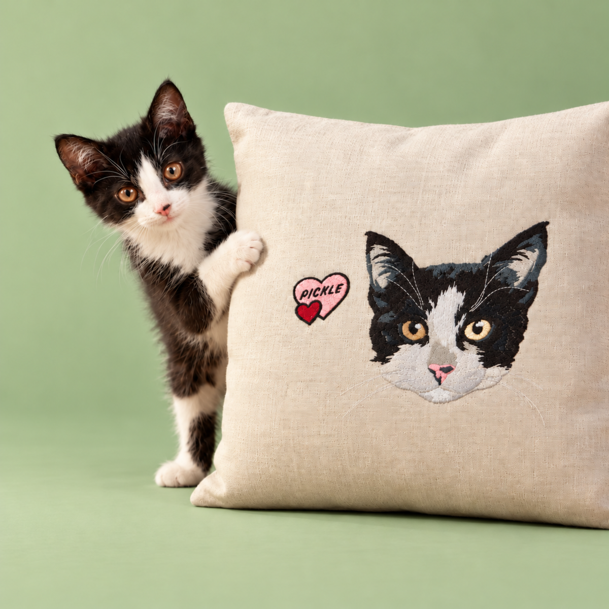 Personalised Pet Embroidered Cushion Cover