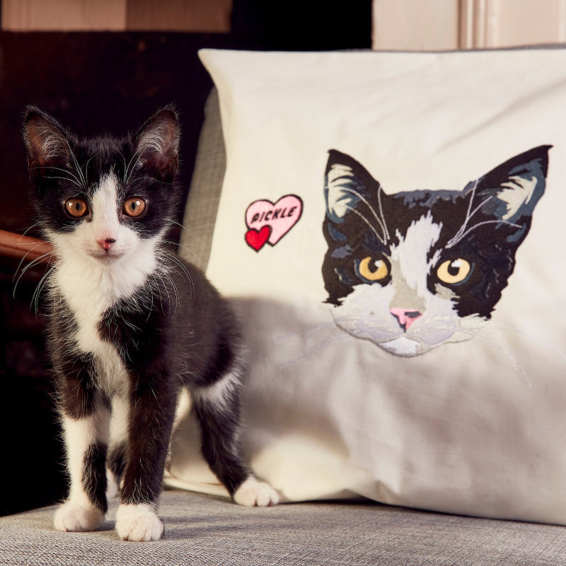 Personalised Pet Embroidered Cushion Cover
