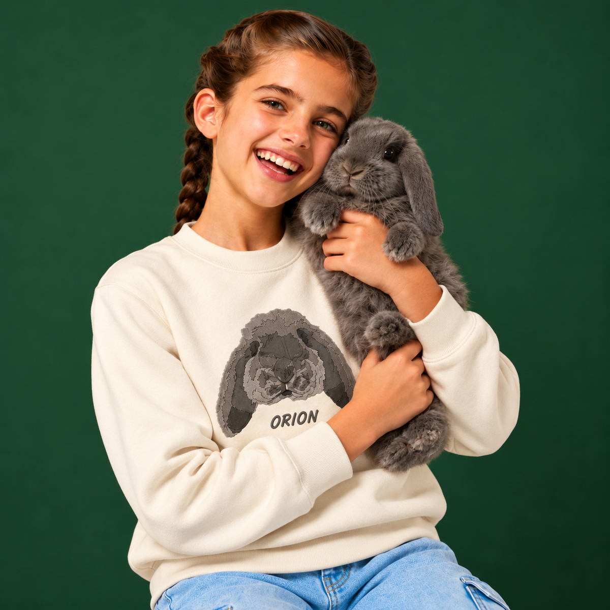 Embroidered Pet Portrait Mini Sweatshirt